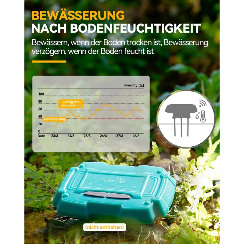 RAINPOINT Irrigation Computer WLAN 2.4GHz with Brass Inlet, Automatic Garden