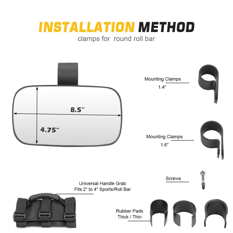 DYSO 12V Electric Windshield Wiper Motor & Side Mirrors For