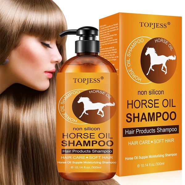 Horse Oil Hair Growth Shampoo, Hair Loss Shampoo, Anti Hair Loss Shampoo, Hair Growth Shampoo, Effective Against Hair Loss, Regenerating, Treatment for Hair, Growth for Men and Women, 300 ml