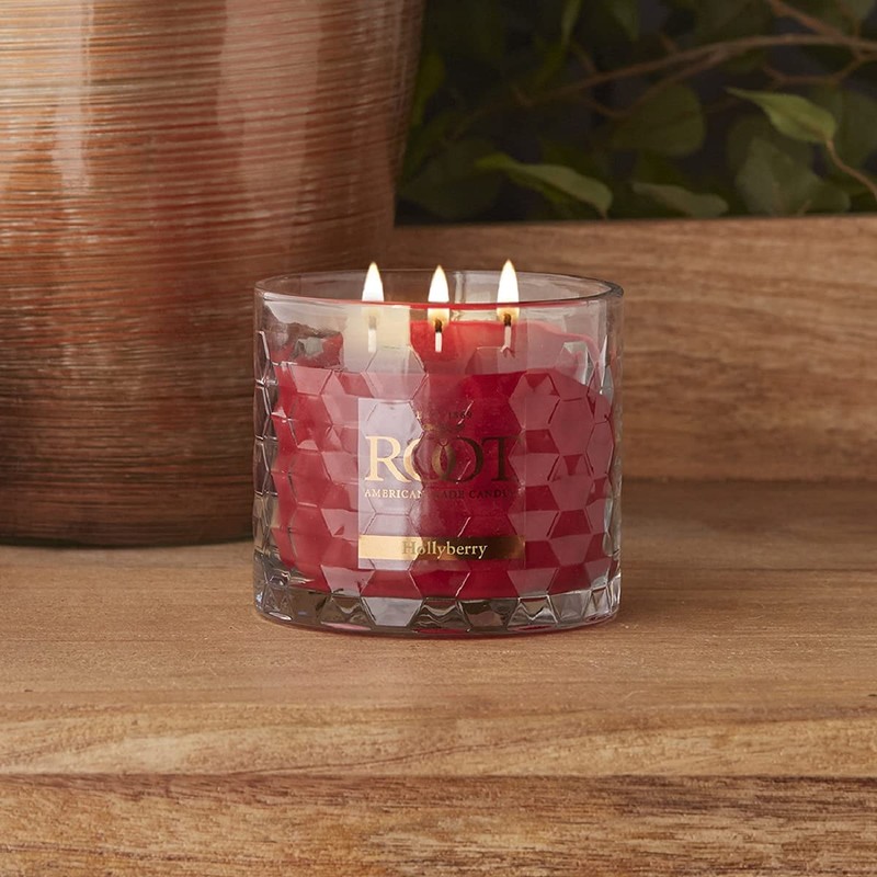 Root Candles Holiday Scented Candles Honeycomb Glass Premium 3-Wick Handcrafted