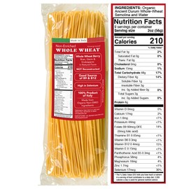 Papa Vince Whole Wheat Spaghetti Noodles – Made in Italy, Non-Enriched, No Folic Acid – Organic Ancient Grain Pasta, Non-GMO, Artisan Bronze Die Cut, Slow Dried for Perfect Texture