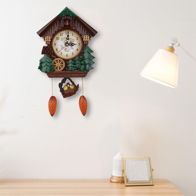 Cuckoo Clock Decorative Clock, Traditional Chalet Tabletop Wall Sound Cuckoo