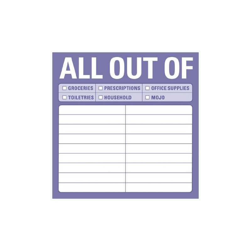 All Out of: Sticky Note