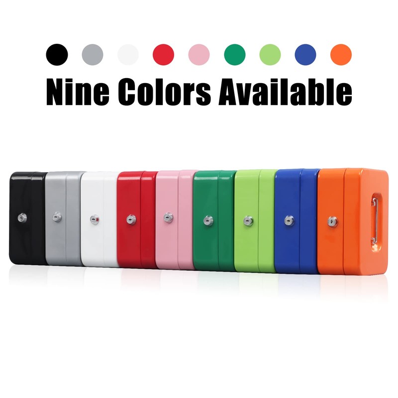 Kyodoled Medium Cash Box with Money Tray,Small Safe Lock Box