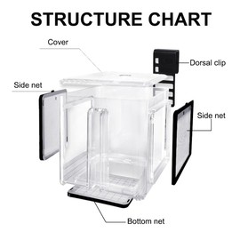 Aquarium Breeding Box, Small Acrylic Fish Breeding Box, Removable Incubator for Fish and Shrimp for Aquariums, 15 x 15 x 15 cm