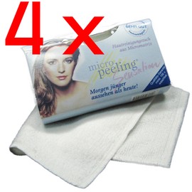 Micro Peeling Sensation Facial cleansing cloth made of the finest microfiber, SET: 4 pcs. 25 x 30 cm, white