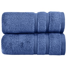 HOMESTORY Premium Towel Set 2 Pieces, 100% Cotton, Terry Towelling, 550 g/m², Soft, Absorbent and Quick-Drying, Oeko-Tex 100, Blue, 2 x Hand Towels - 50 x 100 cm