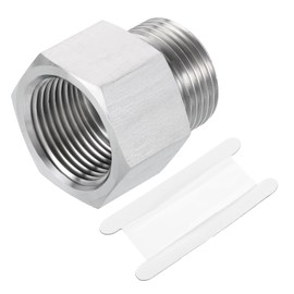 uxcell Pipe Fitting Reducing Adapter, G3/4" Male x 3/4" NPT Female 304 Stainless Steel Reducer Connector for Water Oil Air Pressure Gauge, Silver
