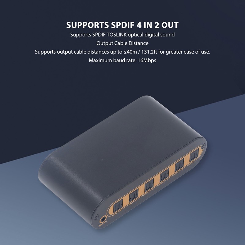 SPDIF Digital Optical Sound 4x2 Switcher 4 in 2 Out