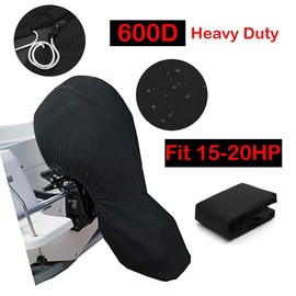 Silvotek Outboard Cover - Cover for Outboard with 600D Heavy Duty Oxford Fabric + Additional PVC Coating, Motor Cover Waterproof Outboard Tarpaulin Cover