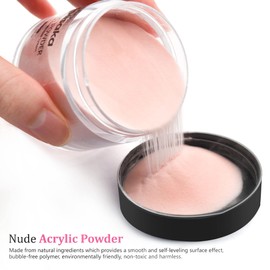 Molisaka Nude Acrylic Powder - Professional Nail Powder, Lasting Powder for French Nail Art, Salon Supplies Set (1.58oz)