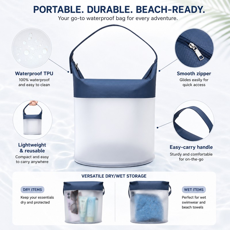 Water-Resistant Wet Bag for Travel – Lightweight TPU Organizer for