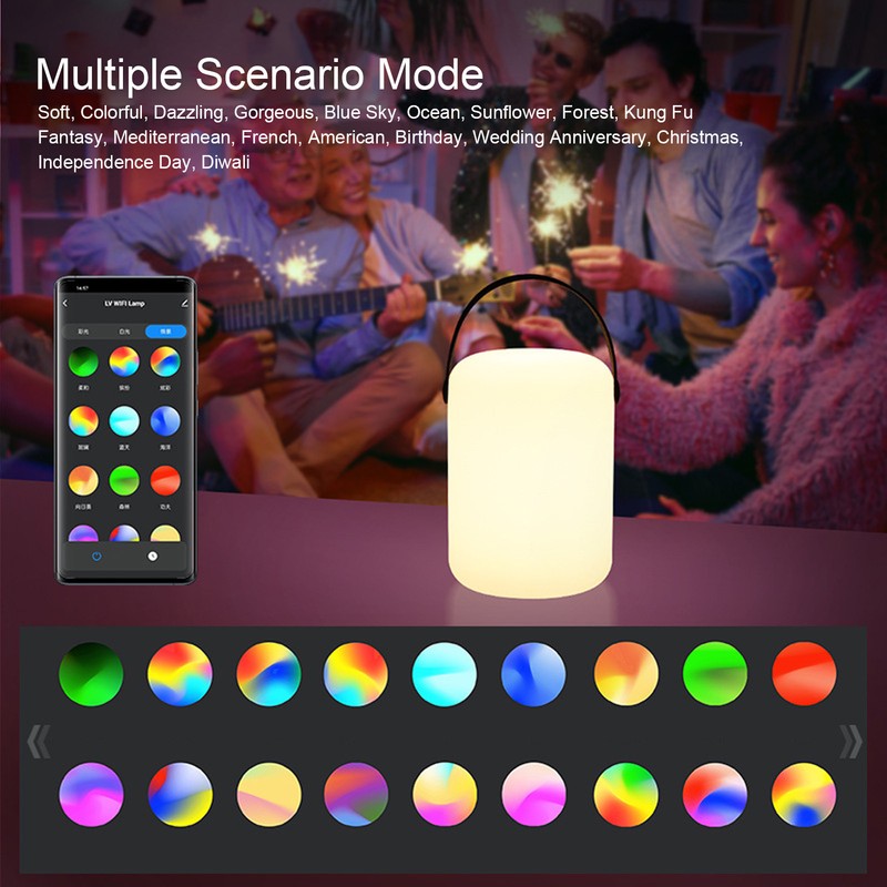 Smart Night Light APP Voice Control Rechargeable Timer WiFi Bluetooth