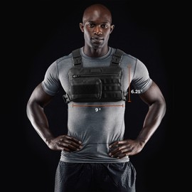 Fitdom Tactical Inspired Sports Utility Chest Pack. Chest Bag For Men With Built-In Phone Holder. This EDC Rig Pouch Vest is Perfect For Workouts, Cycling & Hiking