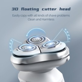 Men's Shaver Electric Rotary Razor 3D Floating Cutter Head 1 Hour Type-c Fast Charge Waterproof Razor with Led Display Wet Dry Shaving X3 Series Gift for Dad Husband Boy Friends