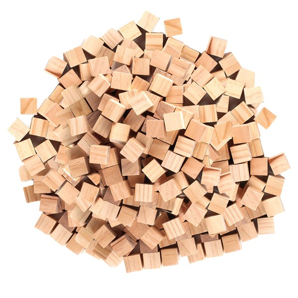 Small Wooden Cubes, 500 Pcs 10mm/0.39 Inch Wooden Blocks for