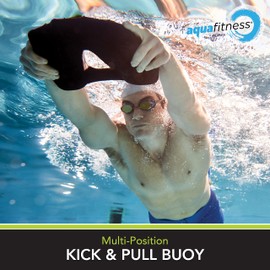 Aqua Fitness, 3-in-1 Combo Pull-Kick-Swim Kickboard, EVA Foam Swim Training Device, Adults