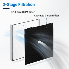 TOMORAL 510 & 450 Replacement Filter for Whirlpool Whispure Air Purifier 1183054K 8171434K AP510 AP51030K AP450 AP45030K WP500 WP1000, with 2 True HEPA Filter + 8 Carbon Pre-filters