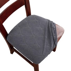 Genina Waterproof Dining Room Chair Cover Set of 4, Stretch Jacquard Seat Covers for Dining Room Chairs, Kitchen Parsons Chair Covers Slipcover Protector