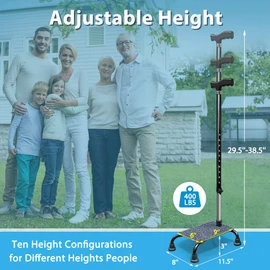 Stair Climbing Cane Lifts for Seniors Half Steps Assist Walking Sticks Elderly Stair Walker Devices Standing Aid Adjustable Mobile Portable Stairlifts 4 Prong Helper Up and Down Stairs