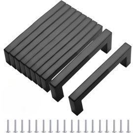 Fiabgum 5 Inch Drawer Handles Kitchen Cabinet Handles Black Drawer Pulls Kitchen Cabinet Hardware Kitchen Handles Matte Black Cabinet Pull,10PCS Furniture Handles Black 128 mm
