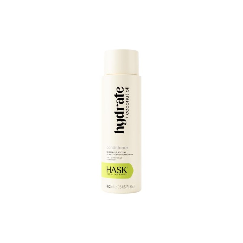 HASK, Hydrate + Coconut Oil, Acondicionador, Hidratación Profunda, Repara Cabello