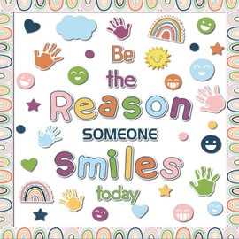 Boho Bulletin Board Set Welcome Back to School Classroom Decoration Be The Reason Someone Smile Today Paper Cutouts for Kindergarten Preschool Middle School Wall Door Decor Party Supplies
