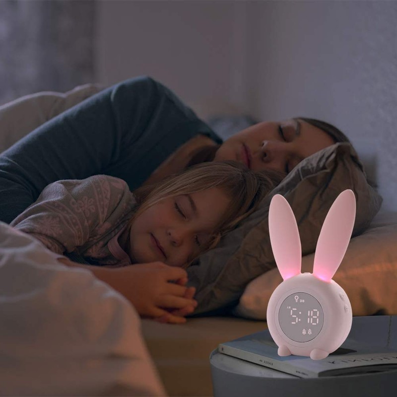 KDtech Kids Alarm Clock with Night Light 6 Ringtones, Cute