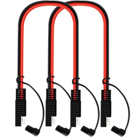 Unifizz 12" 10 Gauge 2 Pin Quick Disconnect Audiopipe Polarized Wire Harness, 2-Pack Heavy Duty SAE Connector Bullet Lead Cable with Waterproof Caps