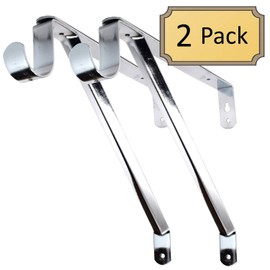 Desunia Adjustable Closet Rod & Shelf Support Bracket - Chrome - 2 Pack