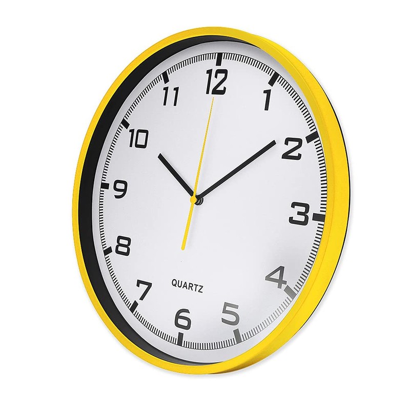 MPM Plastic Wall Clock, Yellow, 305 x 305 x 30