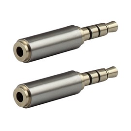 CESS 3.5mm (1/8 Inch) 4-Pole Male to 2.5mm Female TRRS Adapter (2 Pack)