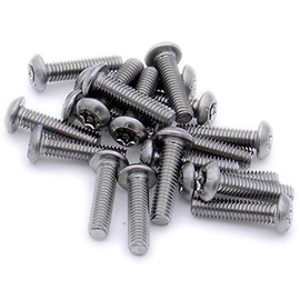 M3 (3mm x 8mm) TX Security Socket Button Machine Screw (Bolt) - Stainless Steel (A2) (Pack of 20)