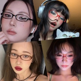 BOBUXLIIN Blue Light Fake Glasses Fashion Non Prescription Clear Glasses for Women Rectangular Frame Trendy Accessories 2025