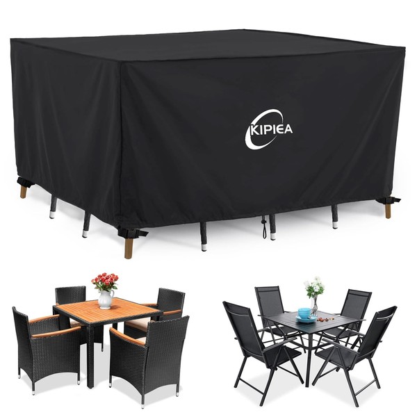 Kipiea Patio Furniture Set Covers Waterproof Winter, Heavy Duty 420D