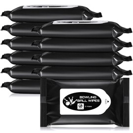 Threlaco Bowling Ball Cleaner Kit Bulk Portable Cleaner Wipes Accessories Bowling Towels to Wipe Off Ball Speed Wipe Removes Dirt Oil(10 Pack)