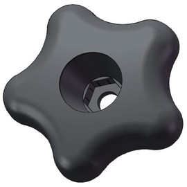 Innovative Components ANH3-HEX5SA- 2.25" Snap Lock Star Knob hex Hole to Accept 3/8" Nuts and Bolts, Black pp (Pack of 10)