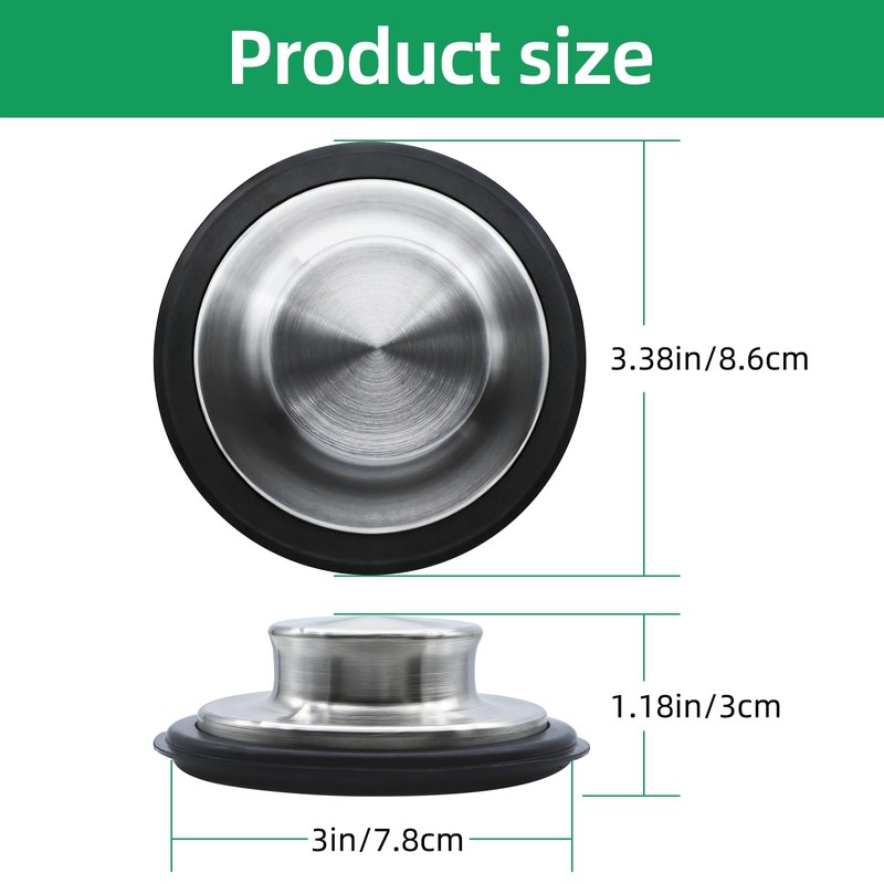 Kitchen Sink Stopper，Stainless Steel Garbage Disposal Stopper Fits Standard Kitchen