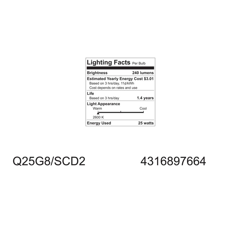 GE 97664 25-Watt 240-Lumen Specialty T4 Halogen Light Bulb, Clear,