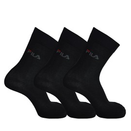 Fila 3 pairs of socks crew street sport Socks unisex 2.5 - 11 UK - different Colors: Colour: Black | Size: 9-11 UK
