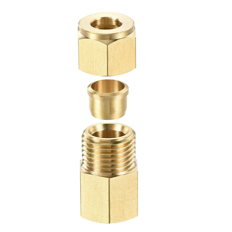 sourcing map Compression Tube Fitting G1/4 Female Thread x 10mm