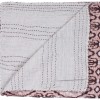 Homeroots 50" X 70" Pink and Brown Kantha Cotton Abstract