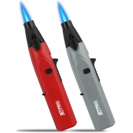 Stick Lighter Kitchen Torch Lighter with Jet Flame and Standard Flame Refillable Adjustable and with Safety Lock - Ideal for Barbecue Fireplace or Campfire (Butane Gas NOT Pre-filled)