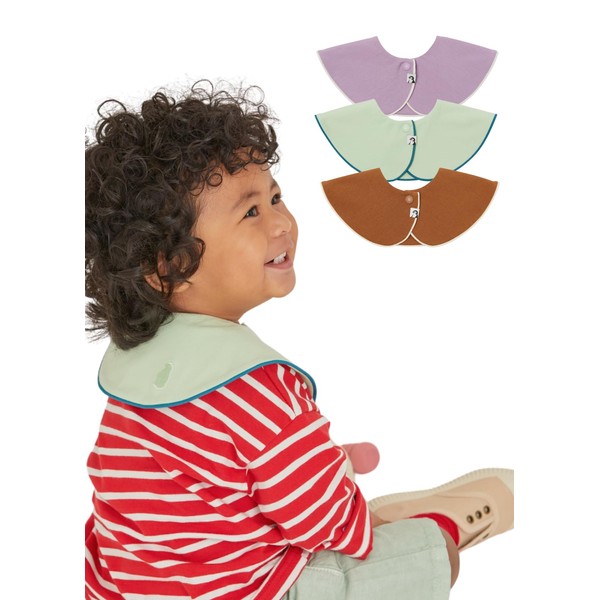 Konny Piped Edge Bib 3Pack for Infants (0-24M) Moisture-Wicking Fabric