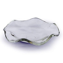 The Gel Candle Company One Large Glass Wavy Dish Replacement for Electric Wax Melts Oil Warmers 4.5" Wide
