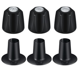 Coolfell Metal Matte Black Shower Knob 3 Piece Replacement, Compatible with Price/Pfister Verve Tub Shower Handle, 3 Faucet Handle Trim Kit, 12 Point Broach Shower Knobs, Height 2.35 in Width 2.35 in