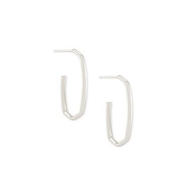 Kendra Scott Ellen Hoop Earrings in Rhodium-Plated Brass, Fashion Jewelry for Women