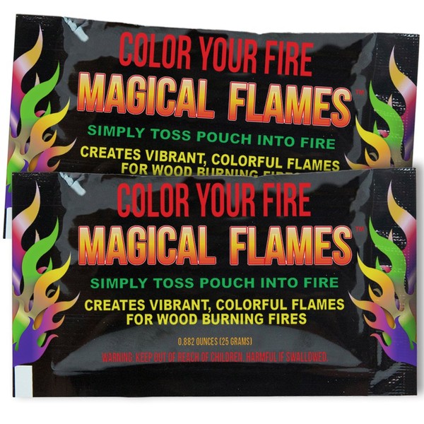 Magical Flames Create Colorful & Vibrant Flames for Fire Pit - (25 Pack) - Campfire, Bonfire, Outdoor Fireplace – Magical, Colorful, Rainbow, Mystic Flames – Twice The Color – Half The Price