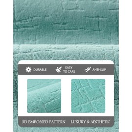 AMOAMI-Bath Mat-Super Absorbent Quick Dry Bathroom Floor Mats-Rubber Backing Washable Bath Mats for Bathroom Thin Bahtroom Rugs Fit Under Door-Bath Rug for in Fornt of Sink,Bathtub,Shower Room