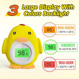 Baby Bath Thermometer,Bath Thermometer Baby Safety,Three Colours Backlit Digital Water Thermometer,Suitable for Baby Health Bath Tub Thermometer Floating Toy Thermometer Baby Bath